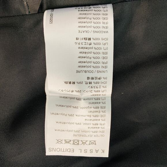 KASSL Size S Black Cotton Blend Padded Faux Leather Bomber Jacket - Picture 7 of 7